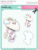 Believe in Rainbows - Sparkle Unicorn COLOUR digi stamp download with Cutting File