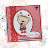 Bella Bear Ladybug - digi stamp, SVG/DXF Cutting File