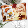 Eli Elephant Clearing Leaves - Christmas Holiday Too Cute digital stamp download including SVG file