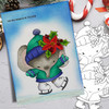 Agnes Elephant Ice Skating - Christmas Holiday Too Cute digital stamp download including SVG file