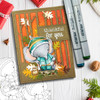 Eli Elephant Clearing Leaves - Christmas Holiday Too Cute digital stamp download including SVG file