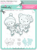 Ice Skating Snowman & Bear Too Cute digital stamp download including SVG file