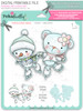 Ice Skating Snowman & Bear PRECOLOURED Too Cute digital stamp download including SVG file