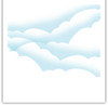 craft cardmaking scrapbooking border stencil Features a row of grass on one side and clouds and landscape on the other side examples of cloud effect using inks
