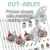 Cut-ables 10 printed sheets - Gnome Tinsel in a Tangle