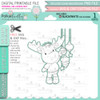 Sparkly Baubles - Elvis Wesley Moose - printable craft digital stamp download with free SVG /DXF files