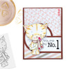 Suki Cat/Kitten with Mail & Lollipop (precoloured 3) - Too Cute printable craft digital stamp download with free SVG /DXF files
