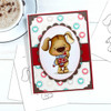 Scruff Dog with Heart Cookies (precoloured 2 ) - Too Cute printable craft digital stamp download with free SVG /DXF files