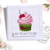 card idea - Cherry Cream Cupcake  - Too Cute printable craft digital stamp download with free SVG /DXF files