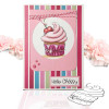 Cherry Cream Cupcake (precoloured) - printable craft digital stamp download with free SVG /DXF files