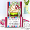 Waffle Cream Frosting Cupcake card idea - printable craft digital stamp download with free SVG /DXF files