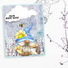 Spring Hedgehog Gnome - printable cardmaking digital stamp download with free SVG /DXF files