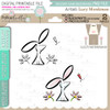 Cute Bunny Rabbit with butterfly - Lucy Monkman printable clipart digital stamp, digistamp for cards, cardmaking, crafting and stickers