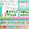 Happy Cactus Succulent BIG bundle - printable clipart digital stamp for cardmaking, craft & stickers