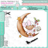 Waiting for Santa - Gingerbread Holly digital stamp - (COLOUR) printable clipart  for cardmaking, craft, scrapbooking & stickers
