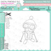 Ski Theo Penguin digital stamp - printable clipart  for cardmaking, craft, scrapbooking & stickers