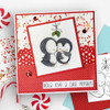 Mistletoe Kiss Theo Penguin digital stamp - printable clipart  for cardmaking, craft, scrapbooking & stickers