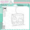 Cable Car ski lift Theo Penguin digital stamp - printable clipart for cardmaking, craft, scrapbooking & stickers