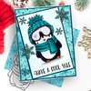 Wrapped Up Theo Penguin digital stamp - (COLOUR) printable clipart  for cardmaking, craft, scrapbooking & stickers