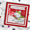 Ski Time Frosty Smiles Snowman - Christmas 3 x 4" clear photopolymer stamp set