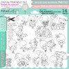 Love Birds Wings of Love cute printable craft digital stamp download bundle