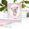 Bella Bear Morning Coffee -  cute printable craft digital stamp download with free SVG /DXF files