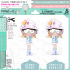 Sulky Attitude Rebel girl (precoloured clipart) -  cute printable craft digital stamp craft download