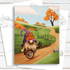Country Road Scene background for colouring - printable craft digital stamp download