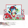 Toadstool Lily Ladybug Ladybird PRECOLOURED Cute digital stamp with SVG outlines for card making and crafting.