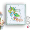 Collecting Flowers Lily Ladybug Ladybird Cute digital stamp with SVG outlines for card making and crafting.