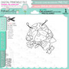 Lily Ladybug Ladybird Cute digital stamp bundle with SVG outlines for card making and crafting.