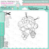 Lily Ladybug Ladybird Cute digital stamp bundle with SVG outlines for card making and crafting.