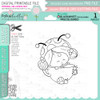 Lily Ladybug Ladybird Cute digital stamp bundle with SVG outlines for card making and crafting.