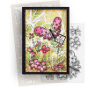 Hearts and Flowers Butterfly Stamp 1 - 8 photopolymer clear stamps for card making, crafts, scrapbooking