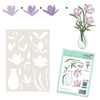 Lily Vase Colour & Create craft card making Stencil