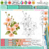 Alcea Hollyhock Flowers -  printable craft digital stamp download, SVG, papers, greeting