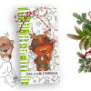 Reindeer dress up Bella Christmas bear - printable stamp craft card making digital stamp download