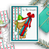 Big gift parcel Bella Christmas bear - colour clipart printable stamp craft card making digital stamp download