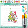 Decorating the Tree Bella Christmas bear - colour clipart printable stamp craft card making digital stamp download