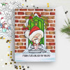 Door wreath Bella Christmas bear - printable stamp craft card making digital stamp download