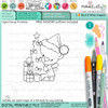 No peeking tree Bella Christmas bear - printable stamp craft card making digital stamp download