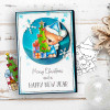 No peeking tree Bella Christmas bear - printable stamp craft card making digital stamp download