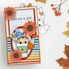 Winter Latte Coffee Autumn Fall Fox - printable stamp craft card making digital stamp download