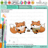 Playing Conkers Autumn Fall Fox - colour clipart printable stamp craft card making digital stamp download
