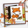 Garden leaves Autumn Fall Fox - colour clipart printable stamp craft card making digital stamp download