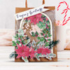 Poinsettia Wreath - printable craft card making digital downloads