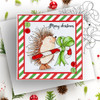 Pickles Hedgehog Candy Cane - Christmas cute printable digital stamp for card making, craft, scrapbooking, printable stickers