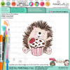 Pickles Hedgehog cupcake - Christmas cute colour clipart printable digital stamp for card making, craft, scrapbooking, printable stickers