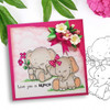 Adorable elephant printable digital stamp for card making, craft, scrapbooking, printable stickers