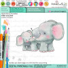 Family Love elephant colour clipart printable digital stamp for card making, craft, scrapbooking, printable stickers